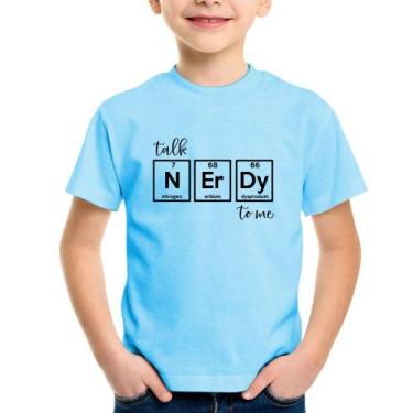 Imagem de Camiseta Infantil Talk Nerdy To Me - Foca na Moda, Azul bebê, 10
