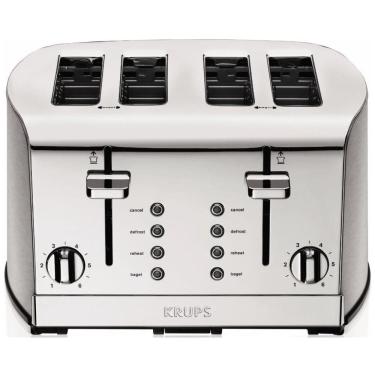 Imagem de Torradeira Elétrica, 4 fatias, Aço Inoxidável Escovado e Cromado, 110v, KRUPS KH734D, Prateado