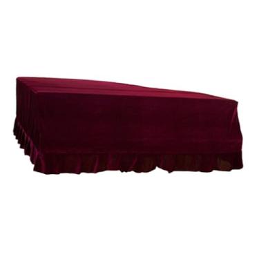 Imagem de Dynwave Capa de piano de cauda, ​​à prova de poeira, capa de pó de piano, luxo leve, capa de proteção lavável universal, Vermelho, M