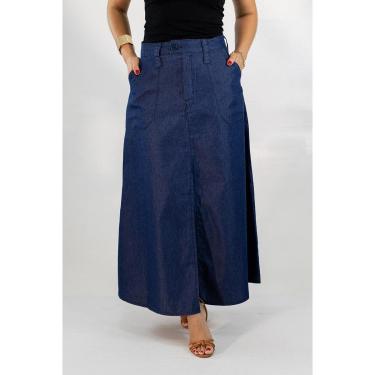 Imagem de Saia Longa Jeans Soft Feminina Leve Alta Anticorpus-Feminino