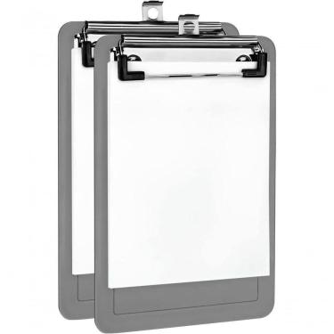 Imagem de Kit 2 Mini Prancheta 12 Cm X 18,5cm E Bloco De Anotações De 50 Fl - Cabem Em Bolsos E Bolsas Acrimet 155 Fumê