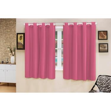 Imagem de Cortina Blecaute PVC Rústico Tecido Grosso 2,80M x 1,00M para Janela Banheiro Quarto Sala Cozinha (PINK)
