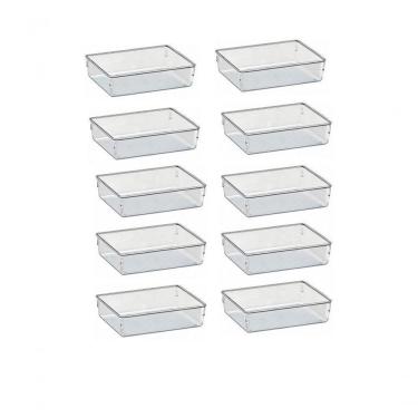Imagem de Kit 10 Organizador Modular Pote Transp Gde Acrimet