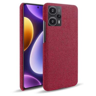 Imagem de Capa para Xiaomi Redmi Note 12 turbo,Capa desenhada em lona,Case Protetora Ultrafina com Empunhadura Macia,Design em Tecido Antichoque e Antiarranhões-Red