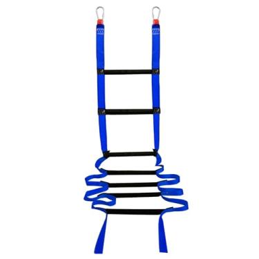 Imagem de Escada de escape de incêndio, escada de corda de 7 metros com 2 ganchos, escada de emergência de instalação rápida para casas de 2 a 3 andares, janelas e varandas