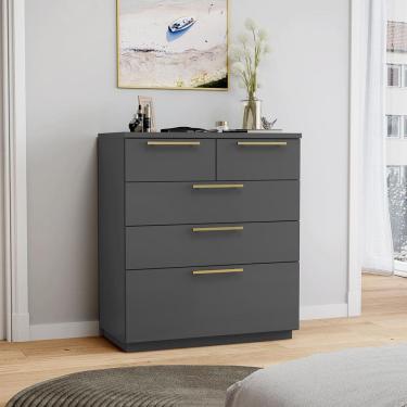 Imagem de Cômoda 5 Gavetas com Corrediça Telescópica Dubai Alasca - Vila Rica