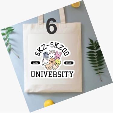 Imagem de Bolsa Eco Bag Stray Kids Skz-Skzoo University - Tote Bag Unissex Adolescente Estampado 35 cm x 35 cm (6)