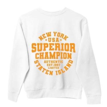 Imagem de Moletom Gola Careca Masculino Estampa New York USA Moderno Unissex Confortavel Macio Veste Bem-Unissex