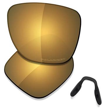 Imagem de SAUCER Lentes de reposição premium e protetores de nariz para óculos de sol Oakley Crossrange XL OO9360 High Defense - Bronze dourado polarizado
