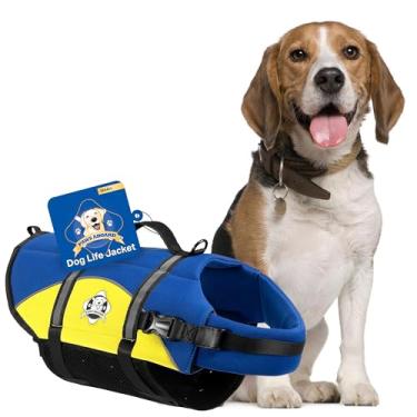 Imagem de Paws Aboard Colete salva-vidas para cães - Mantenha seu cão seguro com um colete salva-vidas de neoprene para natação e passeios de barco - disponível em diferentes tamanhos, cores e design para