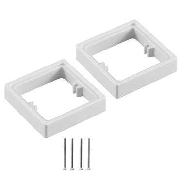 Imagem de Bothyi 2x Caixa de cabo de espaçadores de soquete único, almofada de aumento, espaçadores de placa de parede de acessórios quadrados para casa de estar em, Branco