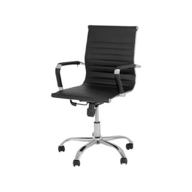 Imagem de Cadeira de Escritório Diretor Esteirinha Giratória Preta EST-DR1 Otell
