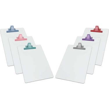 Imagem de Prancheta A4 Mdf Branca Com Prendedor Colorido