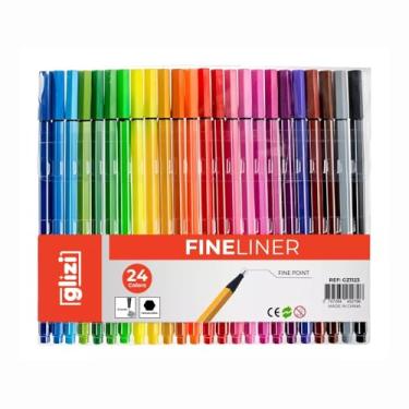 Imagem de Kit 24 Canetinhas Hidrográficas Coloridas 0.4mm Ponta Fina Porosa Para Desenho Técnico Lettering Mandalas Anotações Escolares Escritório Estudo Arte Criativa