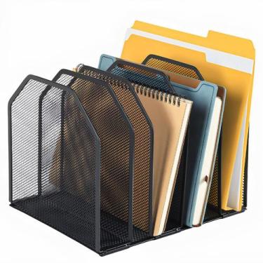 Imagem de Organizador de arquivos de mesa FUCDTEFC ajustável de 5 seções preto