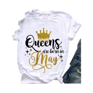 Imagem de Camiseta Feminina Golden Crown Queen - Estampa Gráfica - Presente de A