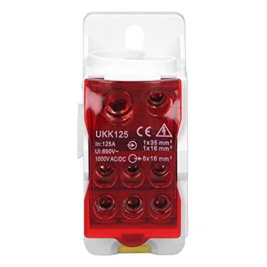 Imagem de Caixa de Distribuição do Trilho DIN Caixa de Junção de Energia do Terminal Elétrico InerSal Com Alta 690V 25A E (Vermelho)