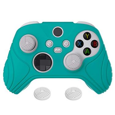 Imagem de eXtremeRate PlayVital Samurai Edition Anti-Slip Controller Grip Silicone Skin for Xbox Core Controller, Ergonomic Protective Case Cover for Xbox Series S/X w/Thumb Grips - Aqua Green