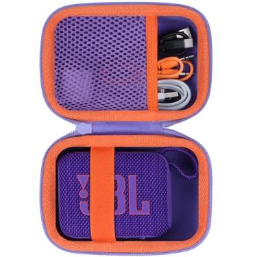 Imagem de Lebakort Capa rígida compatível com alto-falante Bluetooth portátil JBL GO 4 GO 3 (capa roxa)