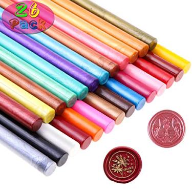 Imagem de Adesivos de vedação de cera Paxcoo, cera de vedação de pistola de cola para selo de cera, lacre de letra e artesanato, Assorted Colors, 1