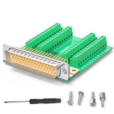 Imagem de JUXINICE Conector macho DB50 para bloco de terminais, placa de breakout HDB50 sem necessidade de solda D-SUB adaptador de 50 pinos para módulo de sinal de conector de terminal com porcas de parafusos