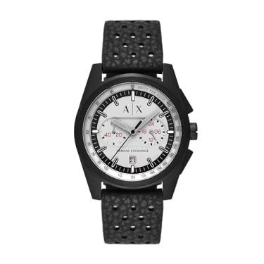 Imagem de Armani Exchange Relógio masculino cronógrafo de borracha preta, cor: (Modelo: AX2865), Preto
