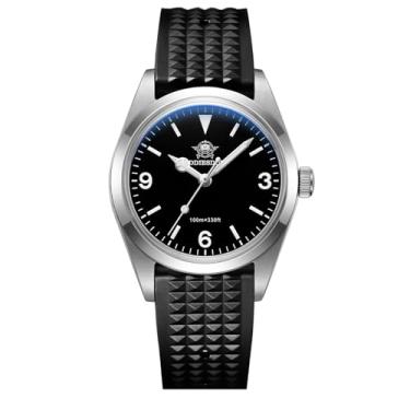 Imagem de ADDIESDIVE Relógios finos de luxo para homens e mulheres VH31 Quartzo Analógico Safira Sintética Mostrador Luminoso, Relógio Masculino Simples Preto com Pulseira de Borracha Waffle, Preto