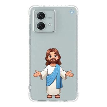 Imagem de Capa de Celular Motorola Jesus Caricatura Infantil - Proteção e Amor D