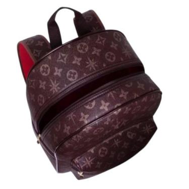 Imagem de Mochila feminina multiuso, grande, estampada - haway, Café