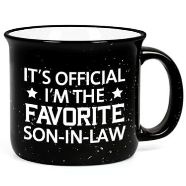 Imagem de Cabtnca Presentes de genro, caneca de café do genro favorito, presentes de aniversário de Natal para genro da sogra sogro, 425 g, preto