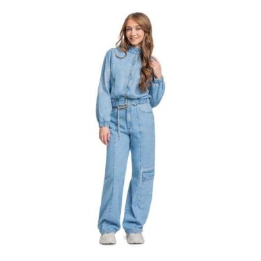 Imagem de Calça Jeans Wide Leg Juvenil Gloss, 12