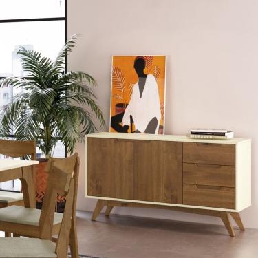 Imagem de Balcão 2 Portas 3 Gavetas Club Artemobili Bege/amêndoa