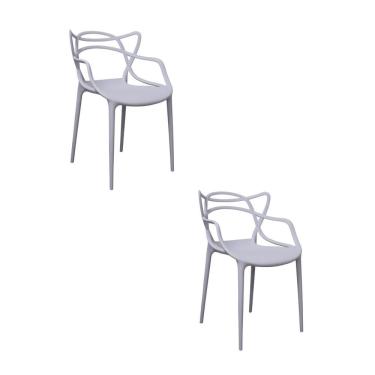Imagem de Kit 2 Cadeiras Polipropileno Aviv Fratini Cinza