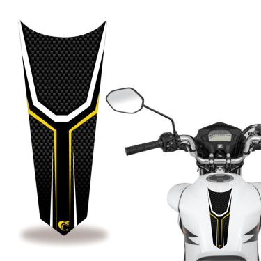Imagem de Adesivo Faixa Gravata Tanque Moto Listra Carbono Amarelo