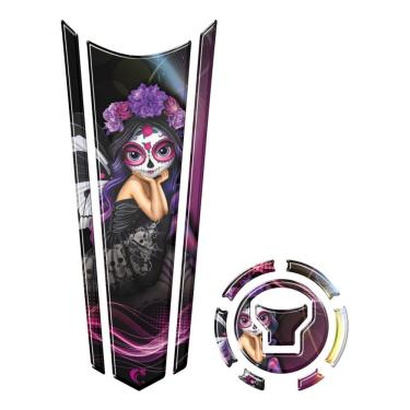 Imagem de Adesivo Faixa Gravata Tanque E Bocal Moto Resinado Roxo