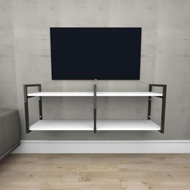 Imagem de Prateleira Industrial Lavanderia Branco Suporte Prateleira Industrial Prateleira Industrial Parede