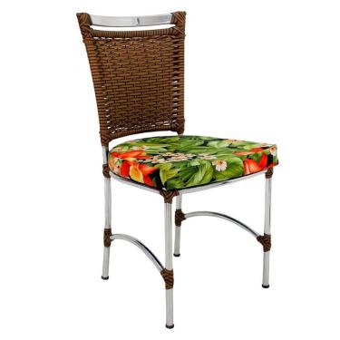 Imagem de Cadeira Em Alumínio E Fibra Sintética Jk Cozinha Edícula Sepia E Saquarema