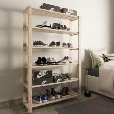 Imagem de Arara De Roupas E Estante Reforçada De Sala Minimalista Conjunto