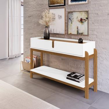 Imagem de Aparador Para Sala De Estar 2 Gavetas Lizz Branco/cedro