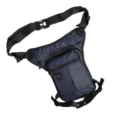 Imagem de Pochete Bag De Perna Impermeável Motoboy Camping Multiuso Azul