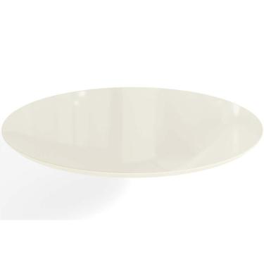 Imagem de Tampo Mesa Sala De Jantar Madeirado C/vidro Ta43 Redondo 105cm Off White - Kappesberg