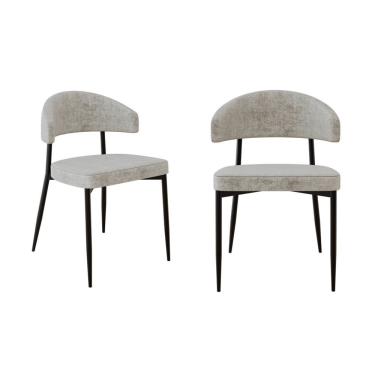 Imagem de Cadeira Bless Fixa Com 4 Pés 55 X 52,5 X 77,5 Cm Com 2 Unidades Off White-preto