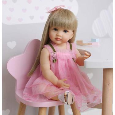 Imagem de Reborn Baby Doll RXDOLL, vinil de silicone de corpo inteiro, 55 cm, me