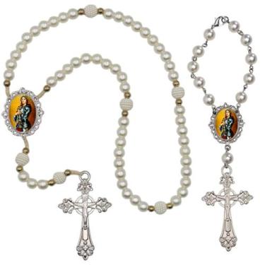 Imagem de Terco de Oraçao de Luxo com Terco de Carro Santa Joana D Arc Qualidade