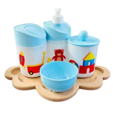 Imagem de Kit Higiene Baby Brinquedos Menino e Menina c/bandeja em MDF - Dóia Ki