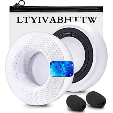 Imagem de LTYIVABHTTW Almofadas De Gel Refrescante Virtuoso Xt - Compatíveis Com Fones Ouvido Sem Fio Rgb Se, Tecido Híbrido Mais Espesso (Tecido Branco)