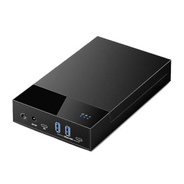 Imagem de LINKEET Gabinete Para Disco Rígido Externo Sata De 3,5" E 2,5", Usb 3.0 Estação Acoplamento, Hub Multiporta 2A1C Com Adaptador Energia 12V/2A, Suporta Até 20 Tb, Uasp, Acabamento, Preto