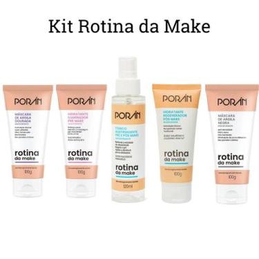 Imagem de Kit 5 Itens para Rotina da Maquiagem Skin Care 100g - Porán