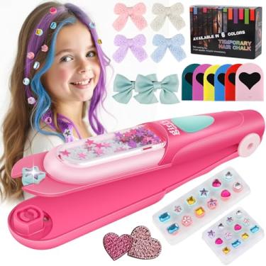 Imagem de MOTAWEEK Kit De Carimbo Para Cabelo Com Giz Temporário, Grampeador Cabelo, Brinquedo Meninas Joias, Lavável Bedazzler Meninas, Ferramenta Modelagem Reutilizável Crianças 6 A 12 Anos