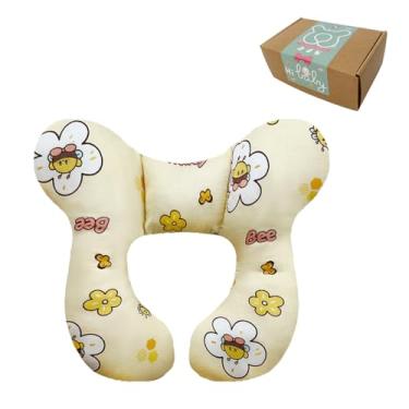 Imagem de Wedfull Almofadas De Pescoço Para Bebês, Almofada Apoio Cabeça Viagem Confortável Assento Carro, Carrinho Bebê, Algodão Pp Macio Crianças 0 A 1 Ano, Recém-Nascido, Abelha